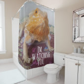 Ik kijk naar je grappige drakenfotoontwerp douchegordijn (In situ)