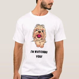 Ik kijk naar je! grappige hond t-shirt