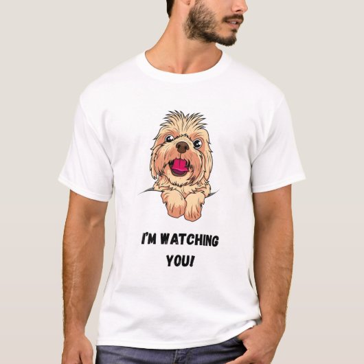 Ik kijk naar je! grappige hond t-shirt (Voorkant)