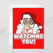 Ik kijk naar je grappige kerstman feestdagenkaart (Voorkant / Achterkant)