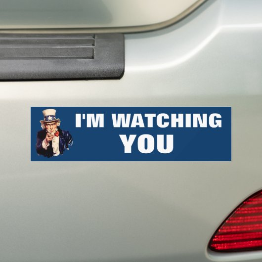 Ik kijk naar je oom Sam Bumpersticker (Op auto)