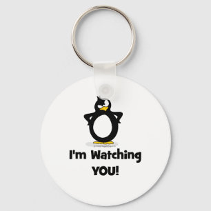 Ik kijk naar je pinguïn sleutelhanger