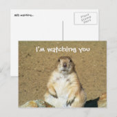 "Ik kijk naar je" Prairie Dog Briefkaart (Voorkant / Achterkant)