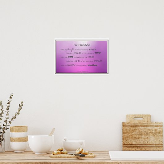 Ik kijk naar mijn gedachten poster (Keuken)