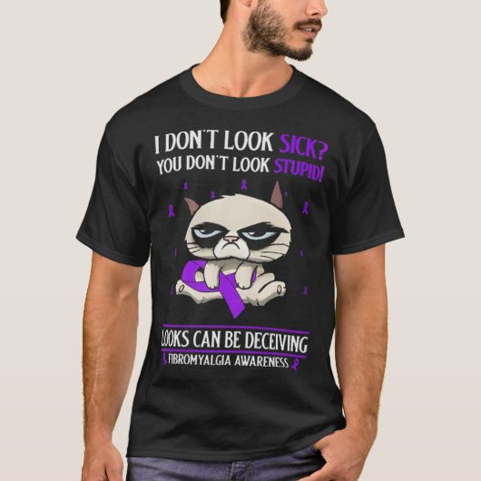 Ik kijk niet ziek Fibromyalgie T-shirt (Voorkant)