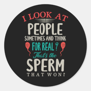 Ik kijk soms naar mensen en denk dat echt ronde sticker