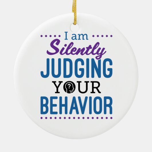 Ik kijk stilletjes naar je gedrag keramisch ornament (Achterkant)