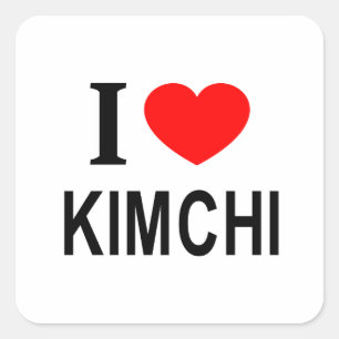 Ik ❤️ KIMCHI... Ik hou van KIMCHI I HEART KIMCHI Vierkante Sticker