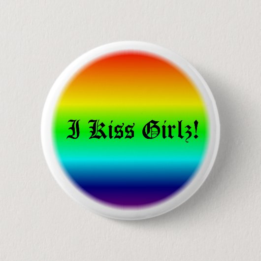 Ik Kiss Girlz. Ronde Button 5,7 Cm (Voorkant)