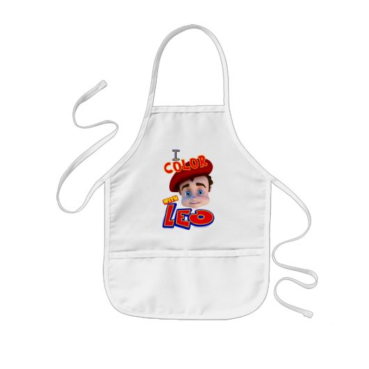 Ik Kleur met Leo Apron Kinder Schort (Voorkant)