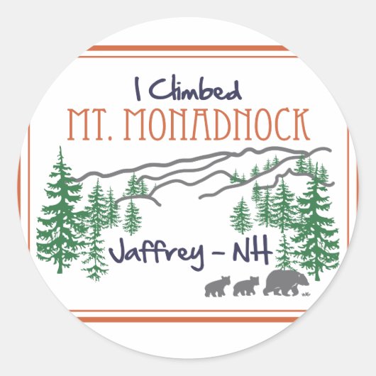 Ik klikte Mt. Monadnock Ronde Sticker (Voorkant)