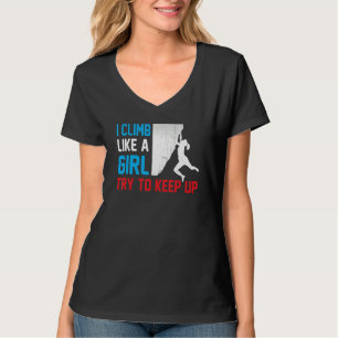 Ik klim als een meisje, probeer Rock Boulderin te T-shirt