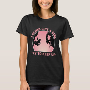 Ik klim als een meisje rots klimmen Boulderi T-shirt