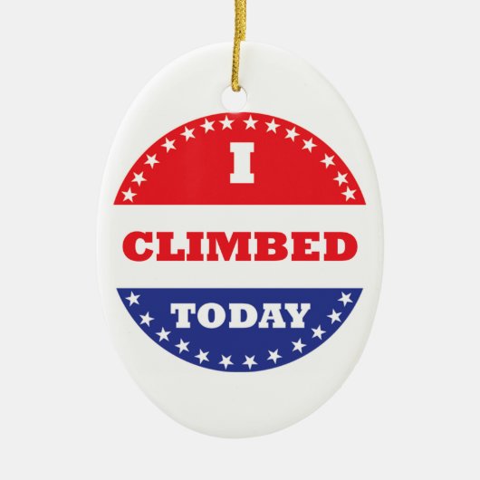 Ik klom vandaag keramisch ornament (Voorkant)