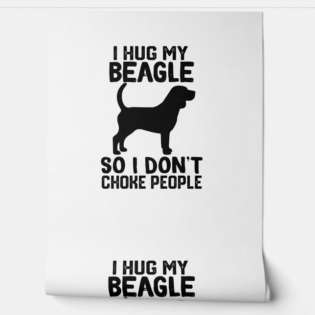 Ik knuffel mijn Beagle zodat ik mensen niet versti Behang (Afrollen)