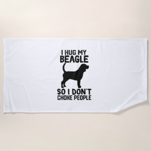 Ik knuffel mijn Beagle zodat ik mensen niet versti Strandlaken