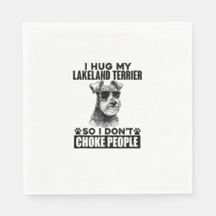 Ik knuffel mijn Lakeland Terrier zodat ik mensen n Servet