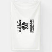 Ik knuffel mijn sint bernard zodat ik mensen niet  spandoek (Verticaal)