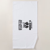 Ik knuffel mijn sint bernard zodat ik mensen niet  strandlaken (Voorkant)