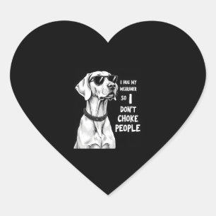 Ik knuffel mijn Weimaraner zodat ik mensen niet ve Hart Sticker