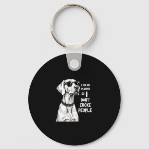 Ik knuffel mijn Weimaraner zodat ik mensen niet ve Sleutelhanger