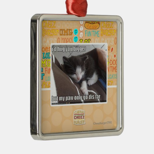 Ik knuffelde je groter metalen ornament (Rechts)