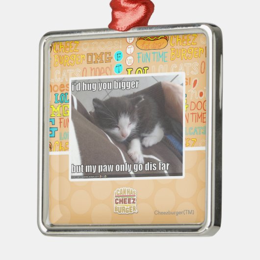 Ik knuffelde je groter metalen ornament (Links)