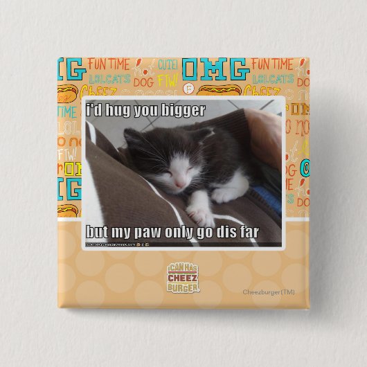 Ik knuffelde je groter vierkante button 5,1 cm (Voorkant)