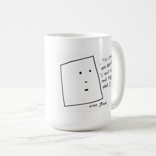 "Ik knuffelde wat ik bezit" mok (Voorkant rechts)