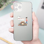 Ik kocht de Frenchie Alles Grappige Franse Bulldog Sticker (Telefoon)