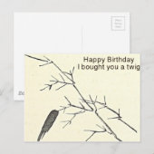 Ik kocht een Twig Funny Birthday Kaart, humoristis Briefkaart (Voorkant / Achterkant)