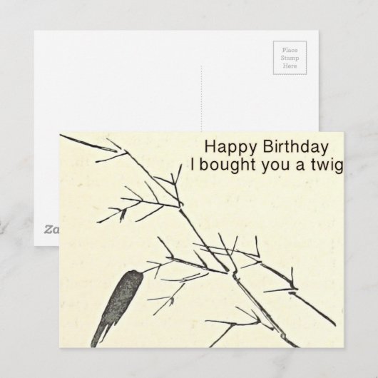 Ik kocht een Twig Funny Birthday Kaart, humoristis Briefkaart (Voorkant / Achterkant)