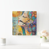 Ik koester in het licht van mijn zielenklok vierkante klok (Huis)