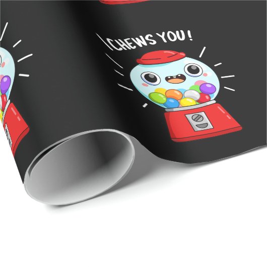Ik koester je grappige gumball Machine Pun Dark BG Cadeaupapier (Rol Hoek)