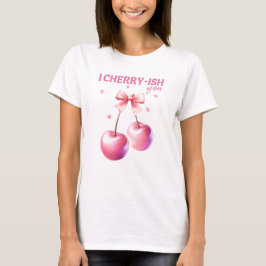 Ik koester je grappige Valentijnsdag Cherry Pun T-shirt