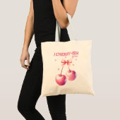 Ik koester je grappige Valentijnsdag Cherry Pun Tote Bag (Voorkant (product))