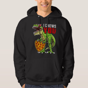 Ik koester je T Rex Dinosaur Pizza Valentijnsdag H Hoodie