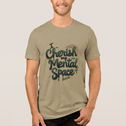 Ik koester mijn mentale ruimte Tri-Blend shirt (Voorkant)