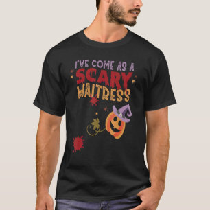 Ik kom als een enge Waitress Joke Halloween Costu T-shirt
