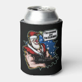 Ik kom en ik ga Funny Rambo Xmas Santa spelen Blikjeskoeler (Blikje Voorkant)