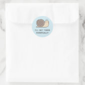 Ik kom er uiteindelijk wel! ronde sticker (Tas)