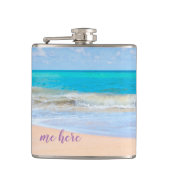 Ik kom hier bij het strand heupfles (Voorkant)