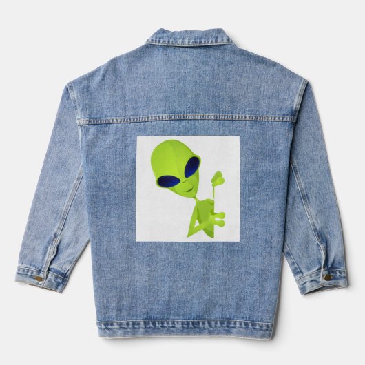 Ik kom in Peace Alien Denim Jacket (Achterkant)