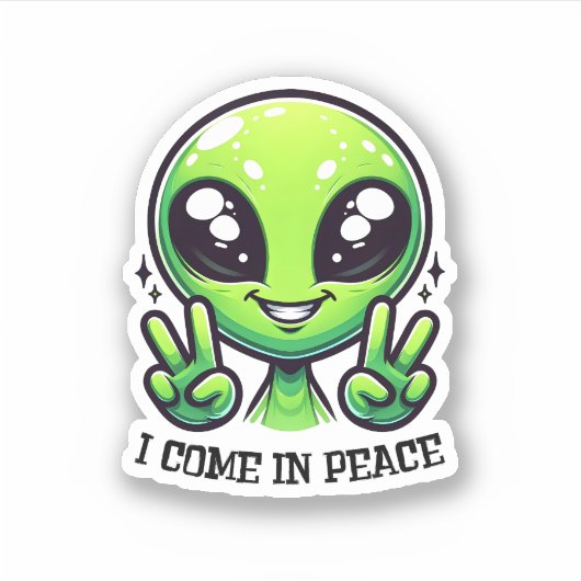 Ik kom in Peace Vinyl Sticker (Voorkant)