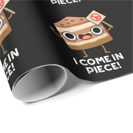 Ik kom in stuk Grappige Cake Pun Dark BG Cadeaupapier (Rol Hoek)