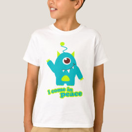 Ik kom in vrede alien aqua t-shirt