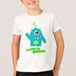 Ik kom in vrede alien aqua t-shirt