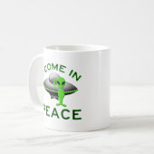 IK KOM IN VREDE - ALIEN KOFFIEMOK (Voorkant links)