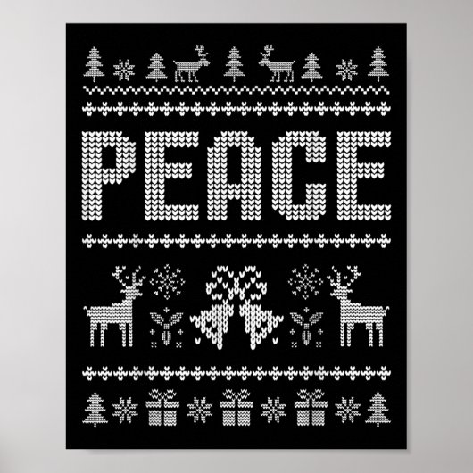 Ik kom in vrede Kerstmis Kerstmis Rendier Holiday  Poster (Voorkant)