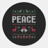 Ik kom in vrede Kerstmis Kerstmis Rendier Holiday  Ronde Sticker (Voorkant)